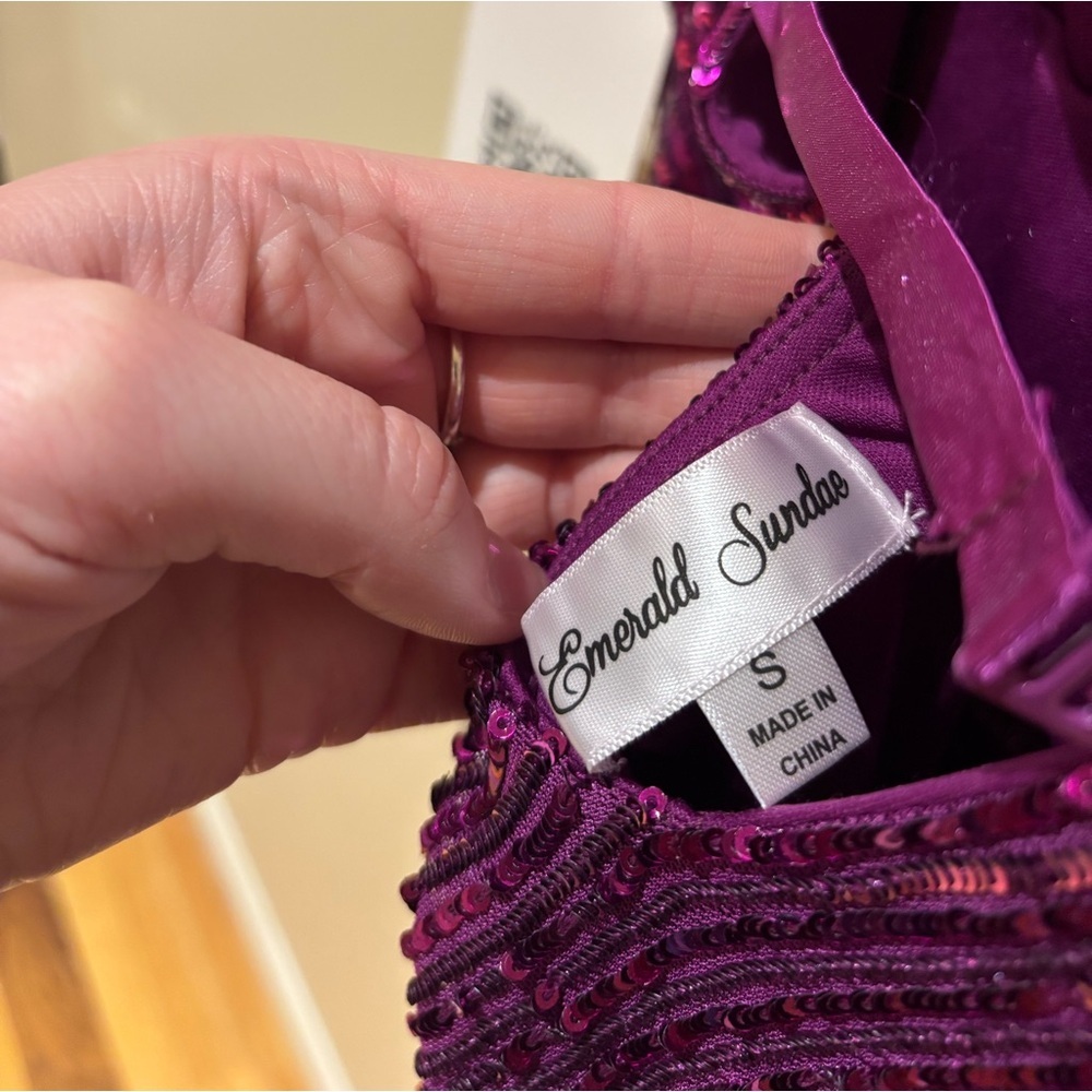 Emerald Sundae Fuchsia Sequin Dress - Picture 3 of 4